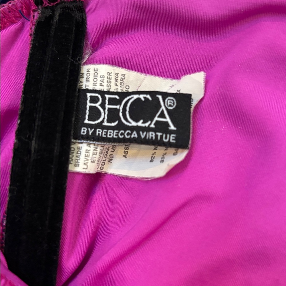 BECCA blue ikat print one piece ladies bathing suit size M - Picture 3 of 3